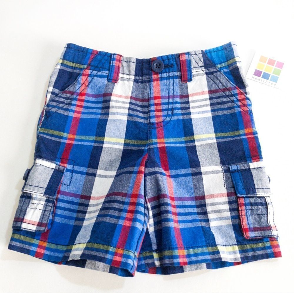 NWT Healthtex Plaid Cargo Shorts Sz 24M